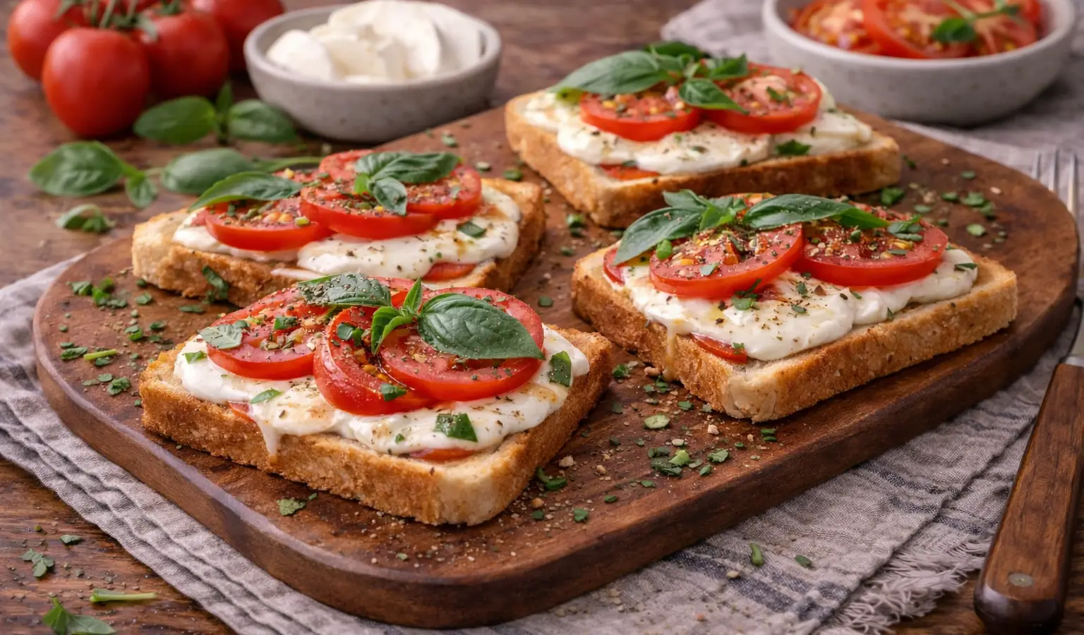 Tosty z mozzarellą i pomidorem
